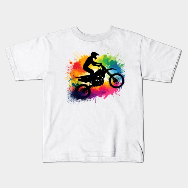 Motocross Kids T-Shirt by Vehicles-Art